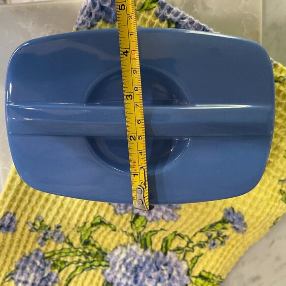 1940s Hall Refrigerator Dish in Striking Periwinkle Blue - Picture 13 of 16